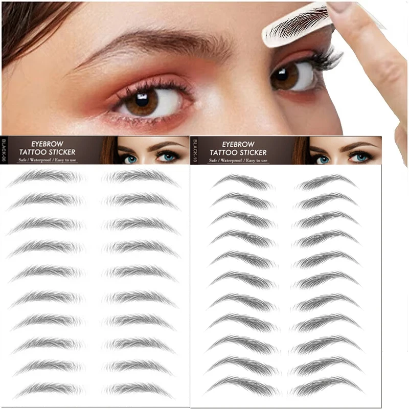 Autocollant de tatouage de sourcils apprécié, tatouage de maquillage de sourcils, autocollants de faux sourcils de maquillage longue durée, tatouage de sourcils imperméable