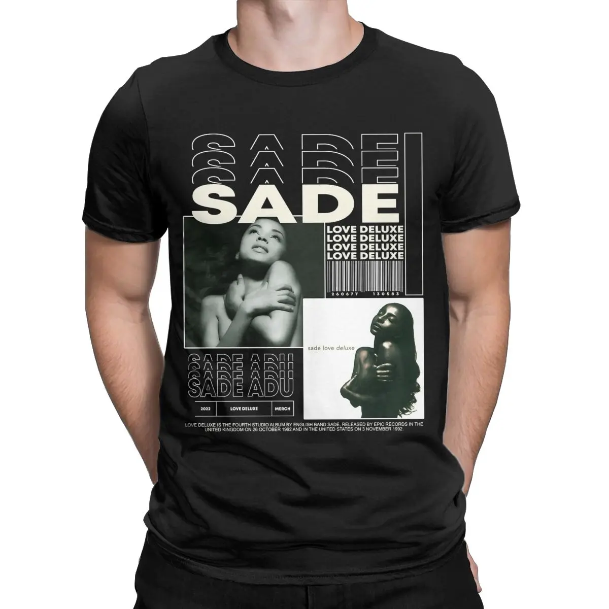 Sades Adu T-Shirts for Men Singer Fashion Cotton Tees Crewneck Short Sleeve T Shirts Gift Clothing