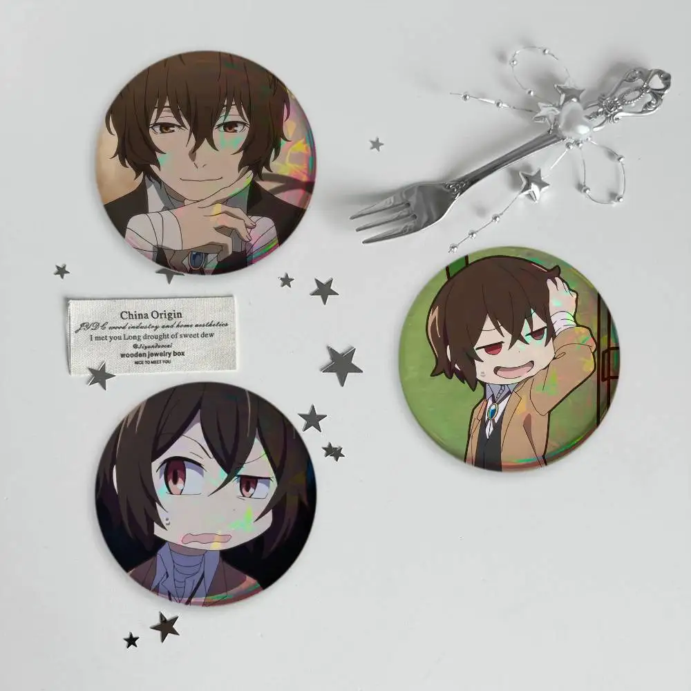 D-Dazai O-Osamu Anime B-Bungo Stray Dogs Brooches Cartoon Badge Pins Backpack Hat Accessories Friend Gift