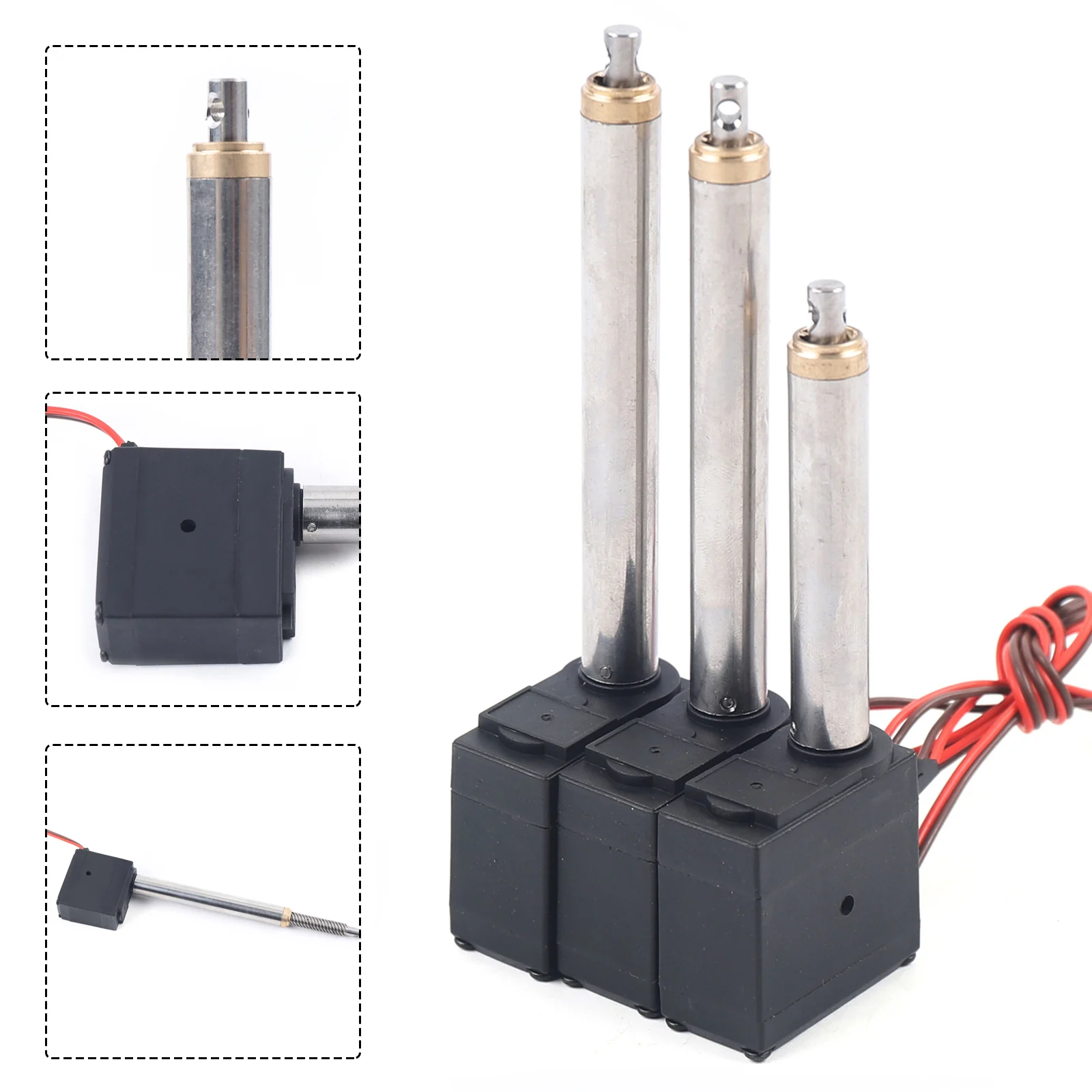 تركيبات المسمار التحديثية للحفارة، قضيب محرك 3 قطع، ينطبق على Huina 1592، ترقية أجزاء حفارة مؤازرة لقيادة الذراع المعدنية قضيب محرك #2