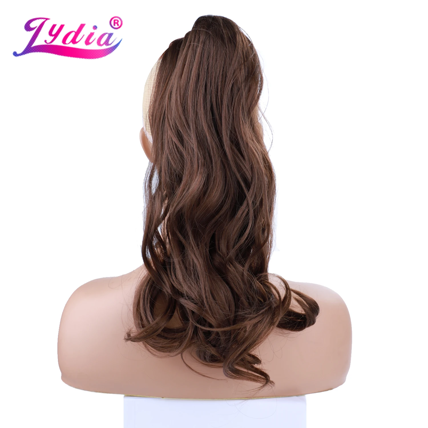 Lydia Synthetic  1PC Hair Extension 18Inch Brown Bouncy Curly Natural Wave Ponytails Claw Hairpieces Wraping Tail Hair Pieces