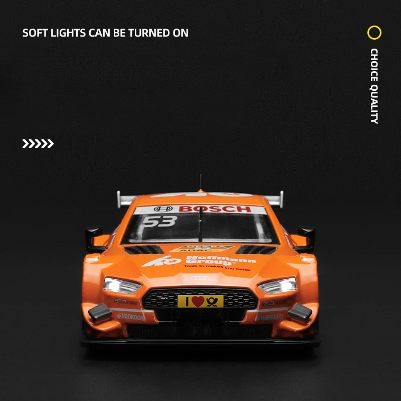 CCA Simulation 1/32 Audi RS5 DTM Rallye Auto Legierung Modell Zurückziehen Sound und Licht Diecast Spielzeug Auto Junge Geschenk Sammlung Miniatur