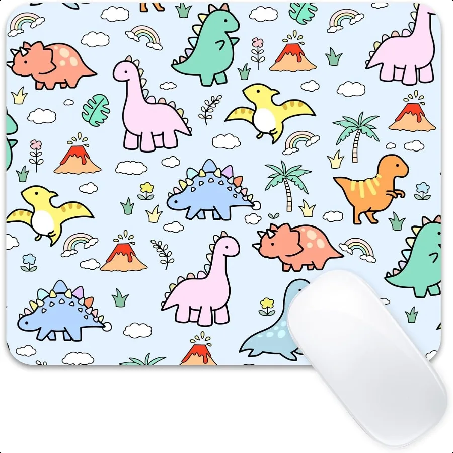 

Cute Mousepad Computer Blue Kawaii Cool Mousepad Aesthetic Girly Women Design Boys Girls Teen Pretty Dinosaur Modern Colorful D