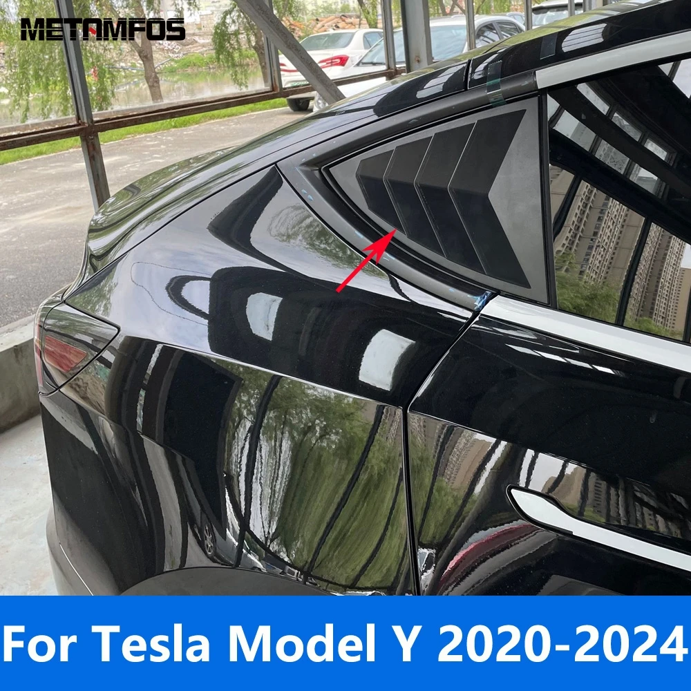 

Аксессуары для Tesla Model Y 2020-2022 2023 2024, заднее окно из углеродного волокна, жалюзи, спойлер, панель, боковая вентиляционная крышка, накладка