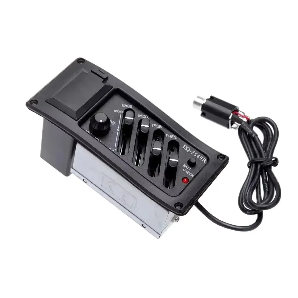 4 Band Guitar Pickup Acoutic Guitar EQ Piezo Pickup Acoustic Guitar Pickup Preamp Amplifier Equalizer Tuner for Acoustic Guitars