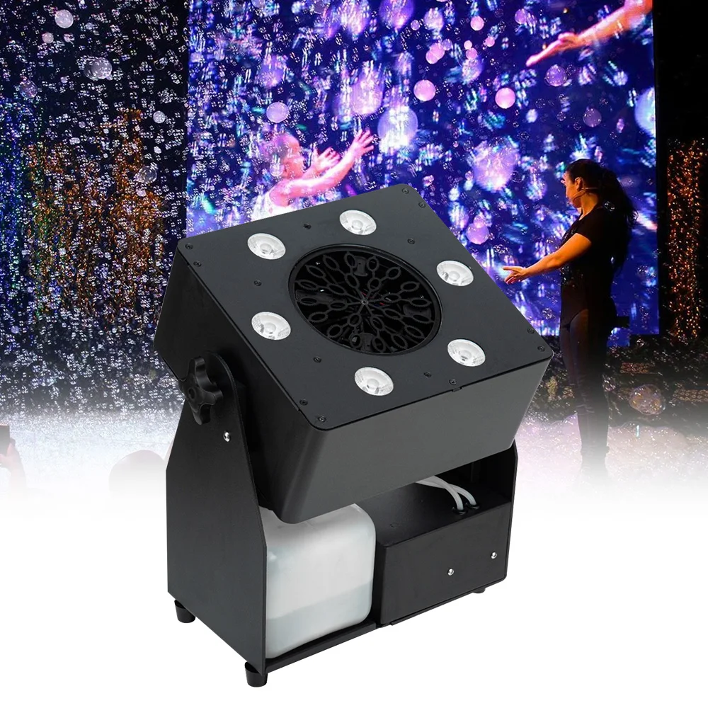 Butoy Outdoor Stage LED Bubble Machine RGBW DMX512 DJ Bubble Guns Angle Adjusted for Wedding Disco Party Bubble Spraying Machine