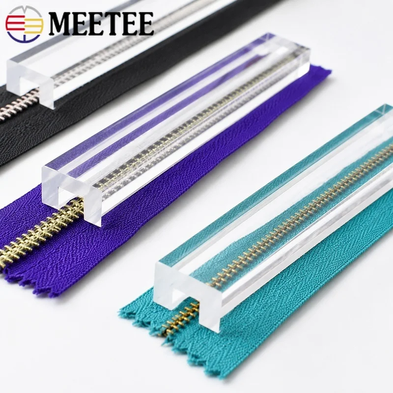 3Pcs 3#5# 3-7mm Zipper Glue Ruler Acrylic Anti Overflow Tool Leather Craft Sewing Tailoring Accessories for Repair Guide Kit