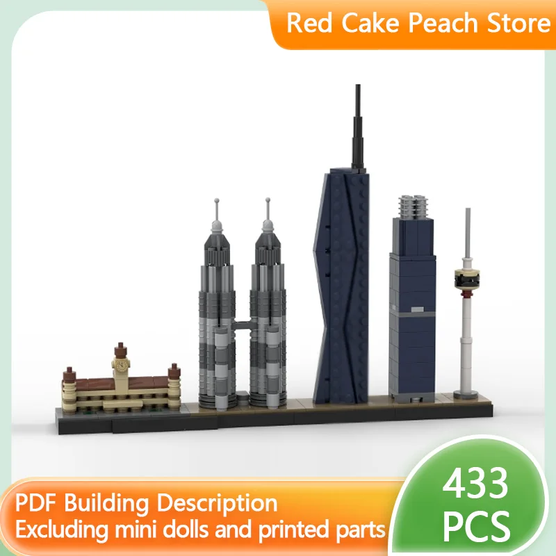 

Модель City Street View MOC, строительные кирпичи, небоскребы, здание, модульная технология, детские праздничные подарки, сборка игрушек, костюм