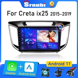 Srnubi Android 11 Radio de coche para Hyundai Creta IX25 2015-2019 reproductor Multimedia 2 Din Carplay estéreo navegación GPS DVD unidad principal