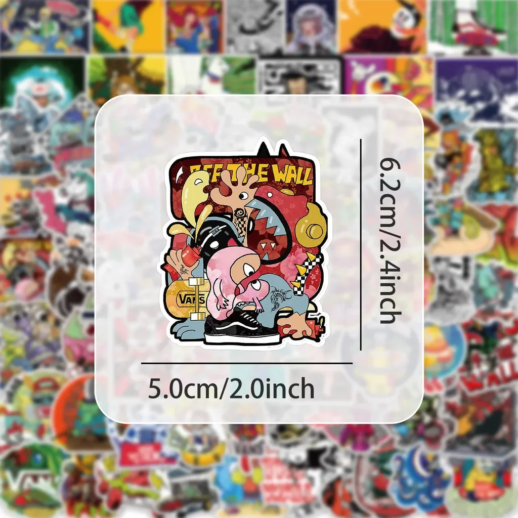 50/100 قطعة من ملصقات جرافيتي مقاومة للماء من العلامة التجارية للأزياء - شارات للخوذة والدراجات وحساب اليد (متجر عوالم الرسوم المتحركة)