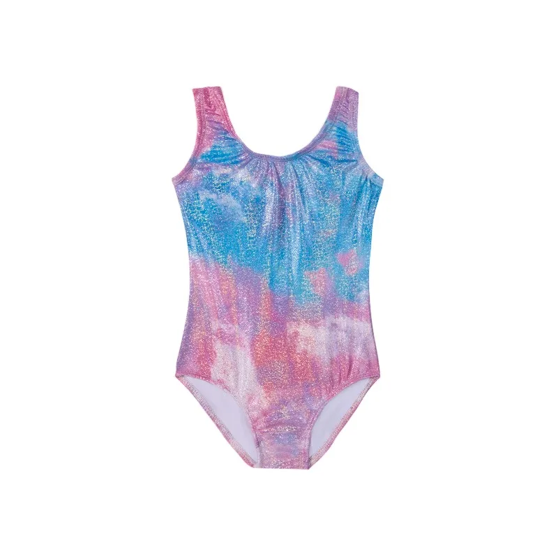 Trykoty gimnastyczne dla dziewcząt, błyszczące body, stroje sportowe dla dzieci do ćwiczeń gimnastycznych.