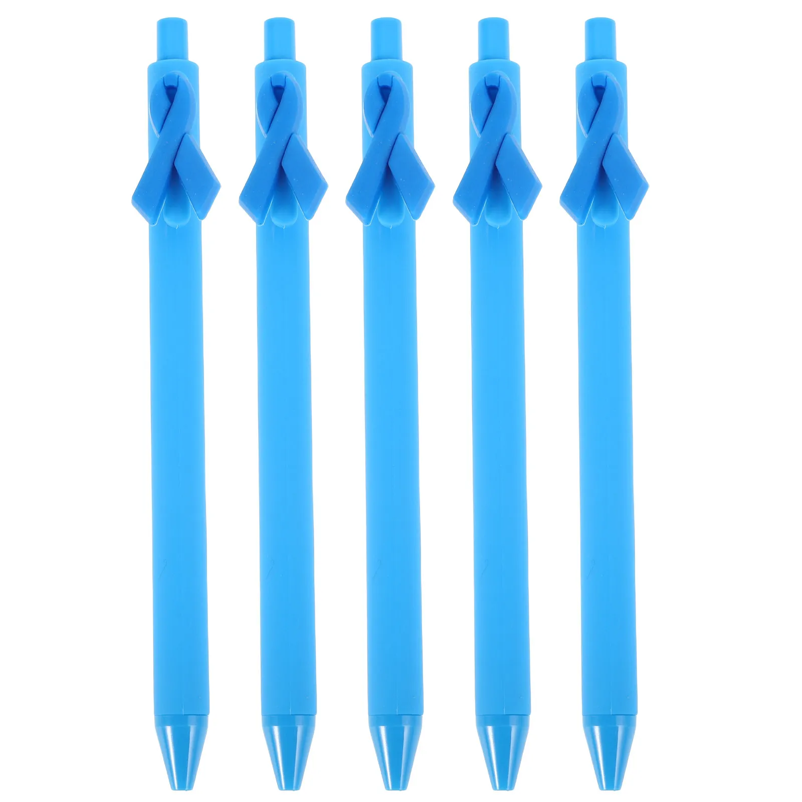 5Pcs Fun Ribbon Shaped Ballpoint Awareness Charity Support Tool Smooth Writing Plastic Pen for Office School Party