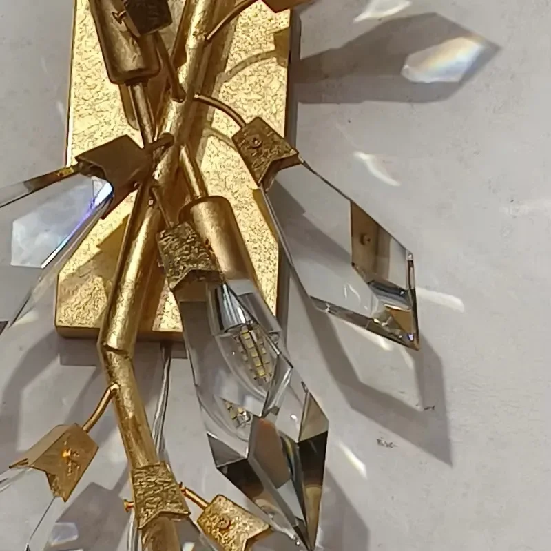 Custom Nordic Modern High Quality Design Creative Gold Crystal Branch Wall Light Bathroom Vanity Light