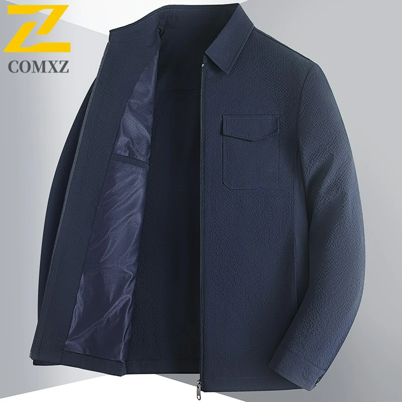 

COMXZ Male Jackets 2025 New Casual Outdoor Adventure Durable Jacket Fashion Turndown Collar Business Style Spring Autumn Coat​