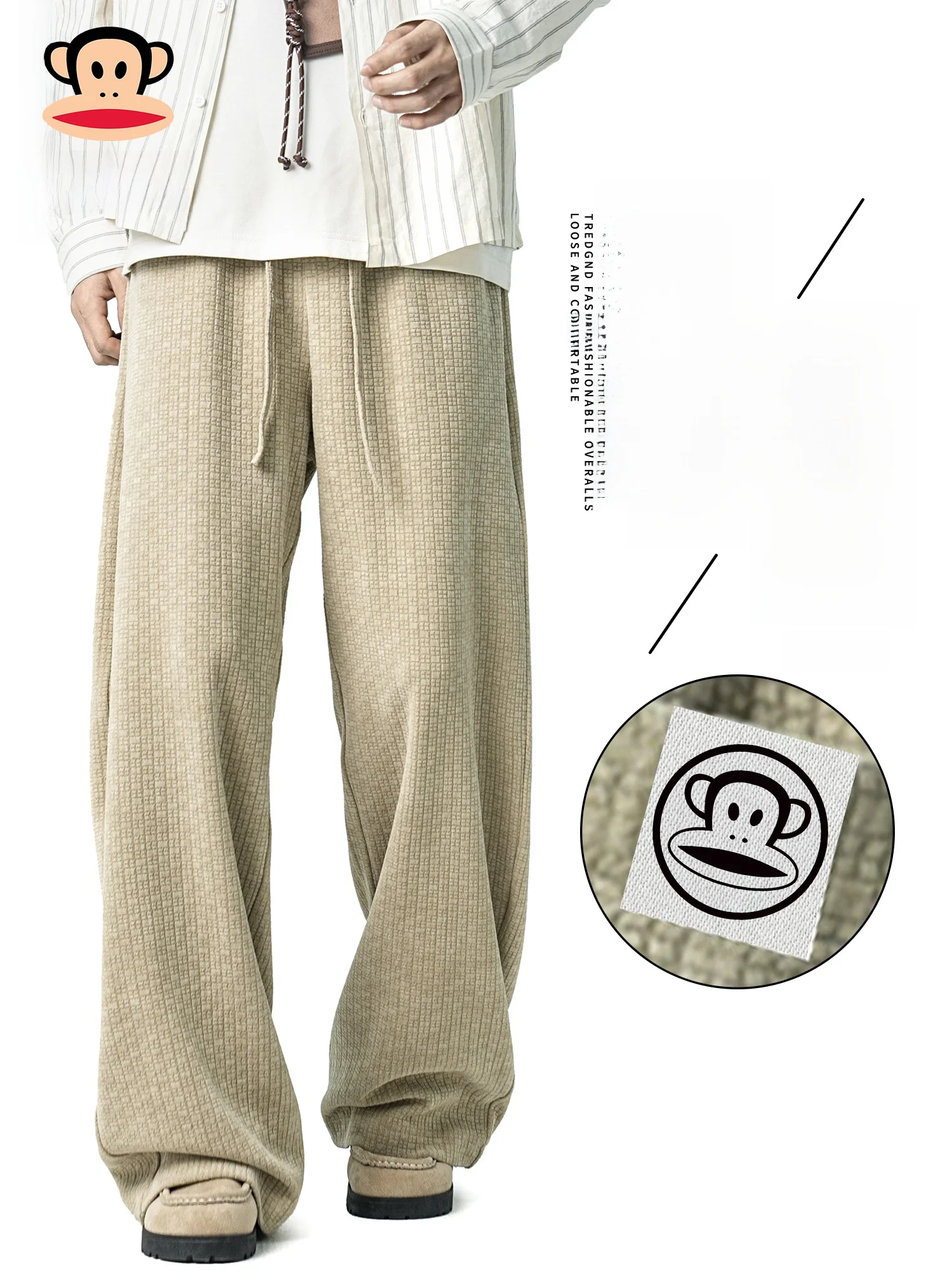 

PaulFrank Heavyweight Color Straight Leg Casual Pants Men's Spring New Trendy Loose Fit Long Trousers Casual Sle