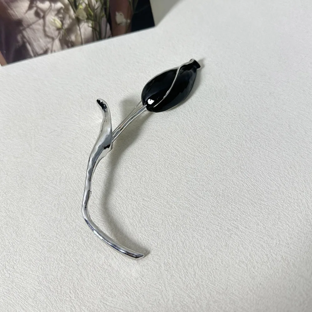 أنيقة زهرة برعم بروش بالكهرباء رائعة توليب بروش عناصر الأزهار الكورية نمط الملابس دبوس اكسسوارات حفلات الزفاف