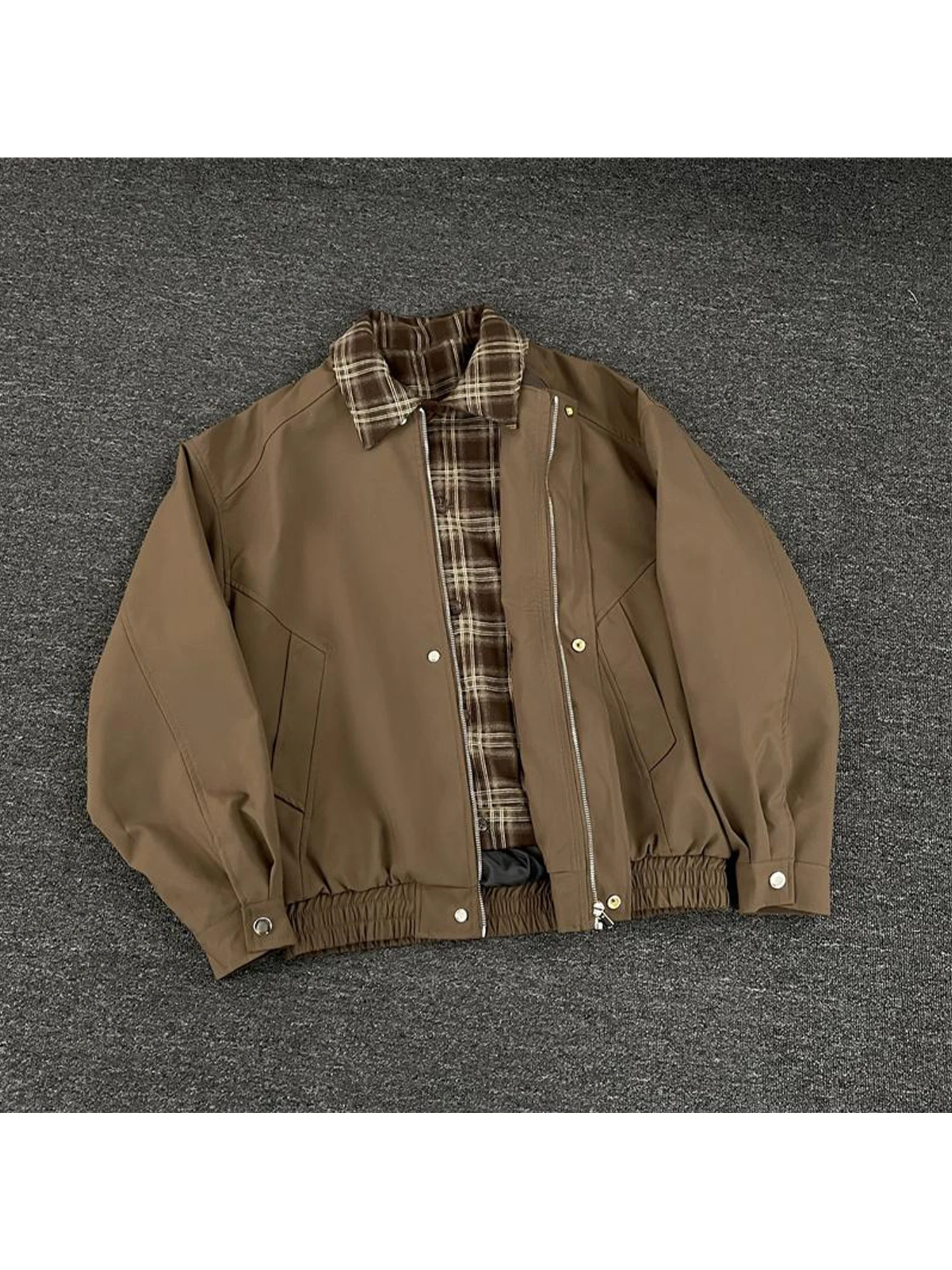 Veste bombardier marron d'automne pour femmes, manteau Harajuku Streetwear, veste de Baseball à manches longues, Vintage surdimensionné, vêtements d'extérieur des années 2000