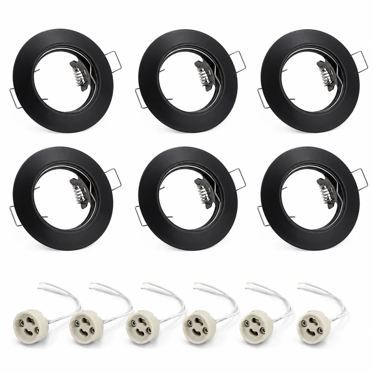JOYINLED Spotlight Trim Ring Fitting 6 Pack GU10 Recessed Downight Lighting Fixture for Living Room Bedroom Bathroom Restaurant