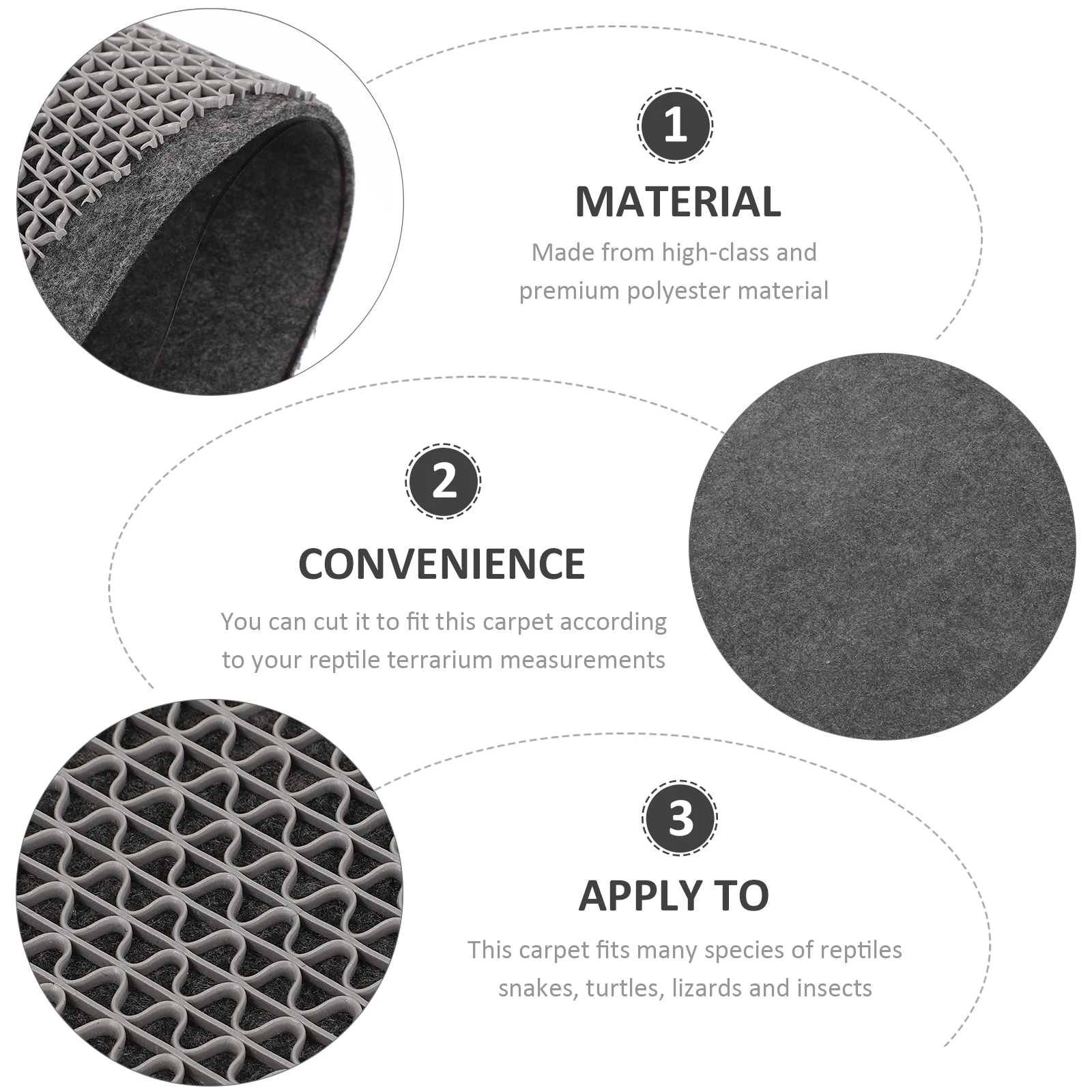 

1Set Reptile Carpet Terrarium Bedding Waterproof Moisture Pad Material Washable Reusable Polyester Mat for Lizard Snake Turtle