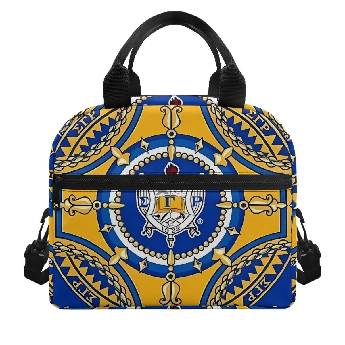 Sigma Gamma Rho Pattern Ladies Men Large Capacity Insulated Lunch Bag Travel Outdoor Student Bags Fabric is Delicate Won't Fade