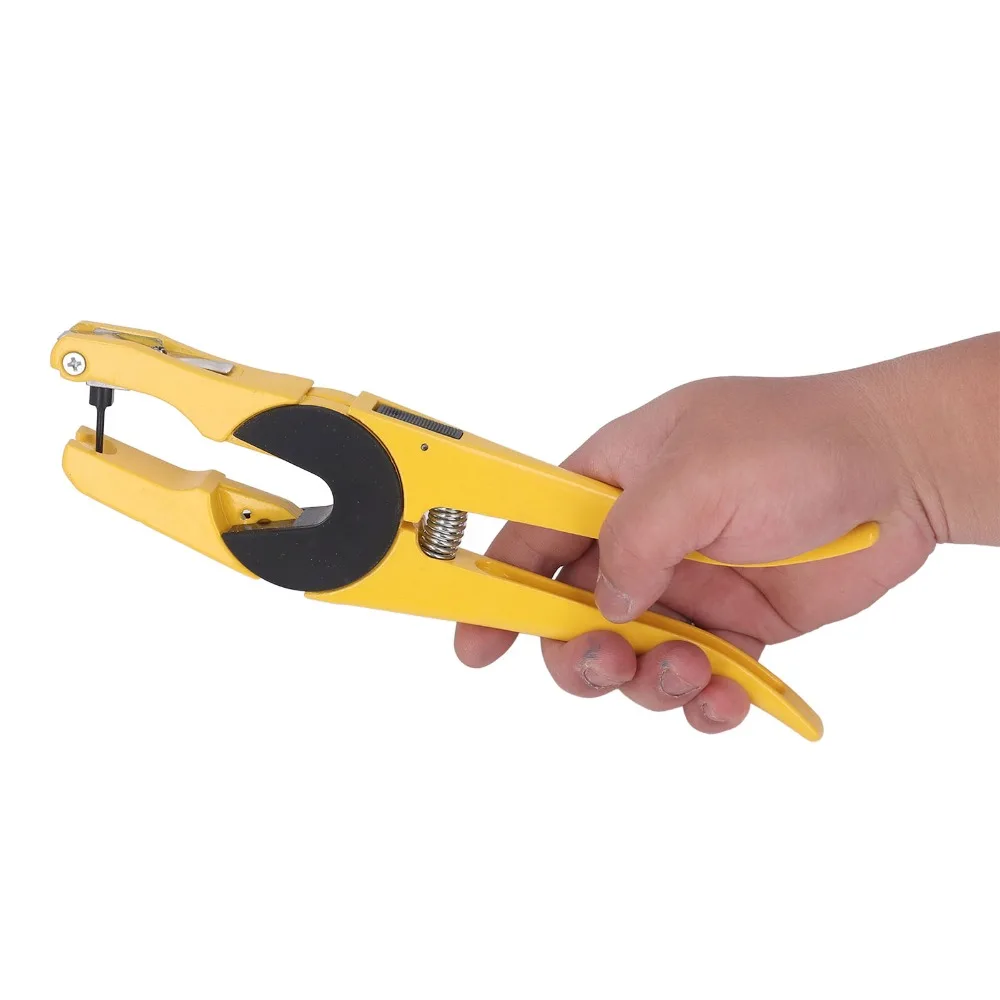 Yellow Cow Ear Tag Pliers 23cm / 9.06inch Alloy Steel Integrated Ear Tag Pliers Wear Resistant Small Ear Hole Diameter