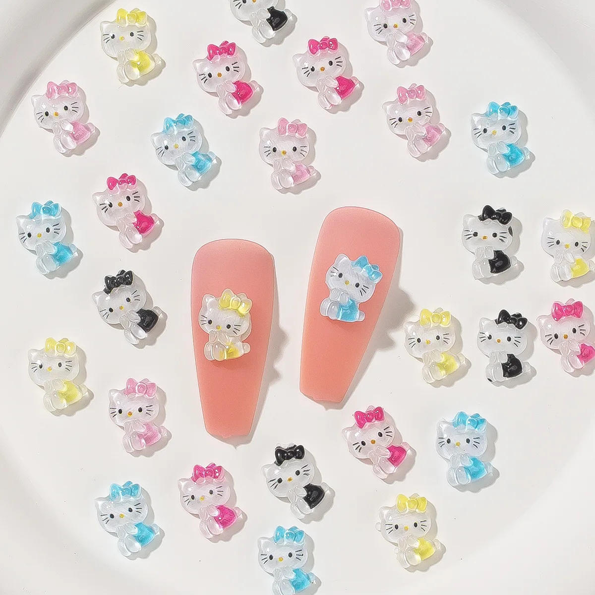 

50PCS Cute Nail Charms Hello Kitty Kawaii Cartoon Anime Nail Accessories Acrylic Nail Supplies for DIY Nail Art Jewelry