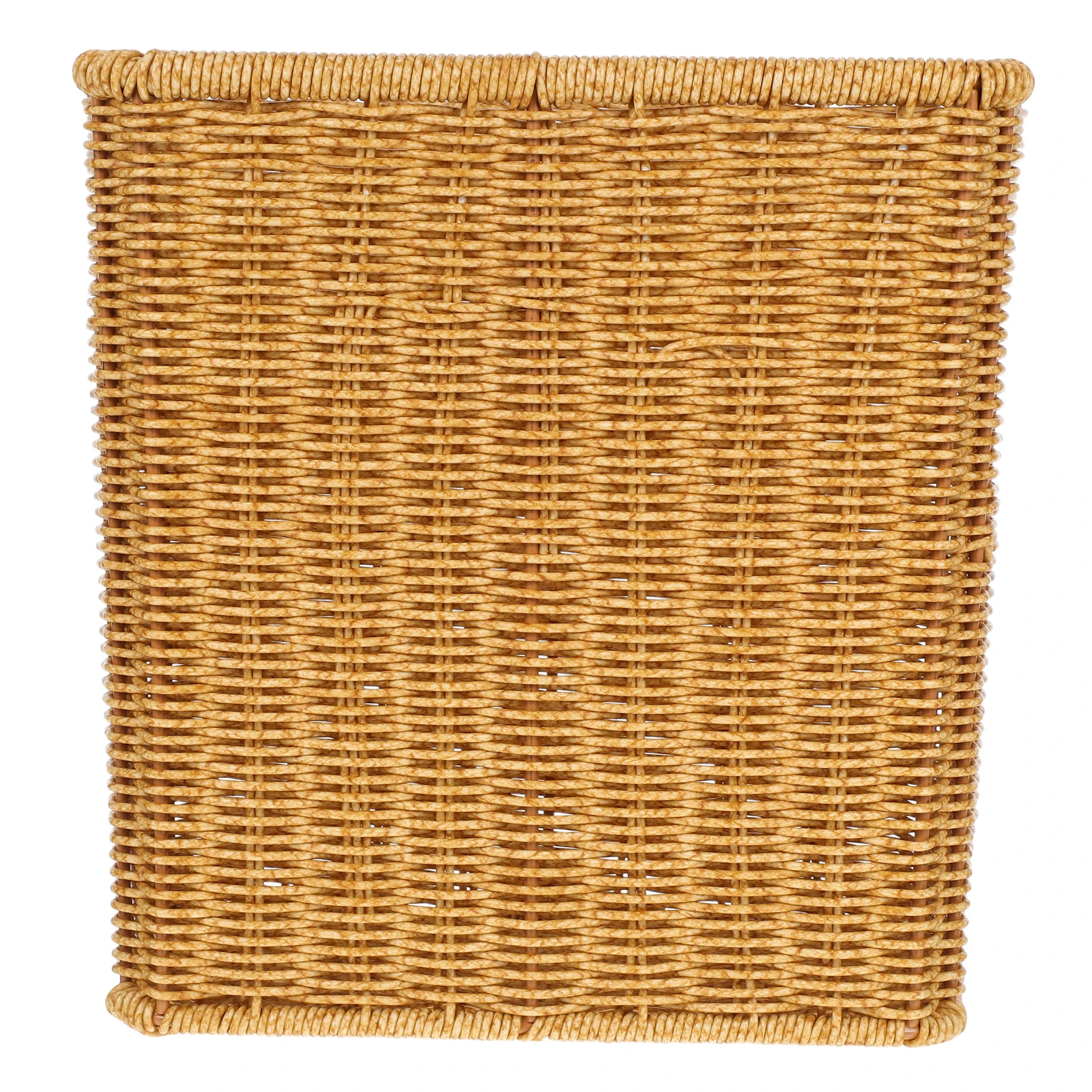 

Large Imitation Rattan Trash Can Open Top Plastic Garbage Bin Decorative Woven Waste Basket for Bedroom Living Room Farmhouse