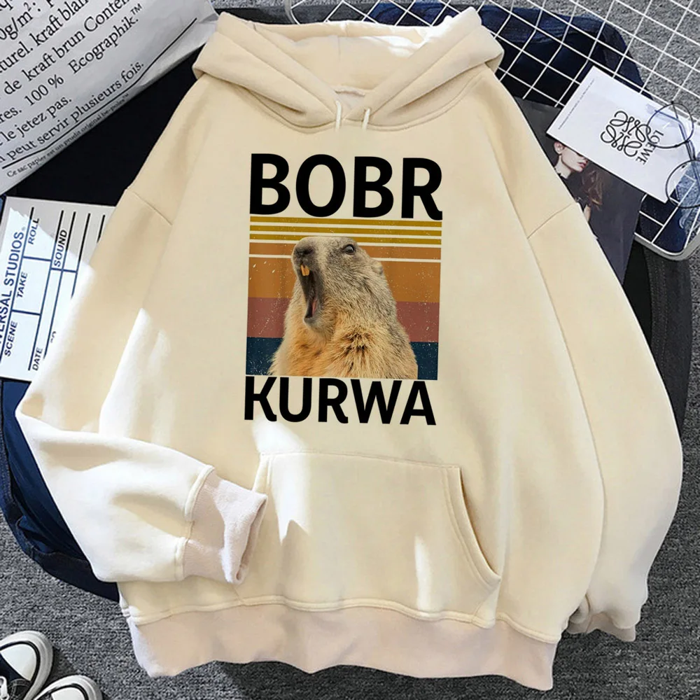 

Bobr Kurwa hoodie casual wear pattern athleisure Japanese soft fabric girl tracksuits pullover casual wear elegant streetwear