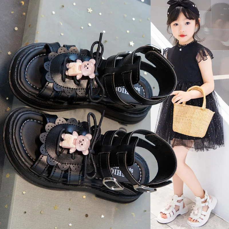 

Gladiator Princess Summer Sandals for Girls Shoes 2023 Kids Shoe Child Flat Sandals Children Beach Shoes Size 4 for 9 Years Old