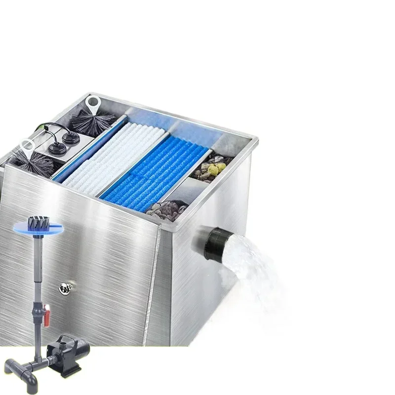 

Система фильтрации циркуляции прудной воды, крупномасштабный фильтр для очистки воды с рыбным прудом кои, во дворе, открытый бассейн, внешний