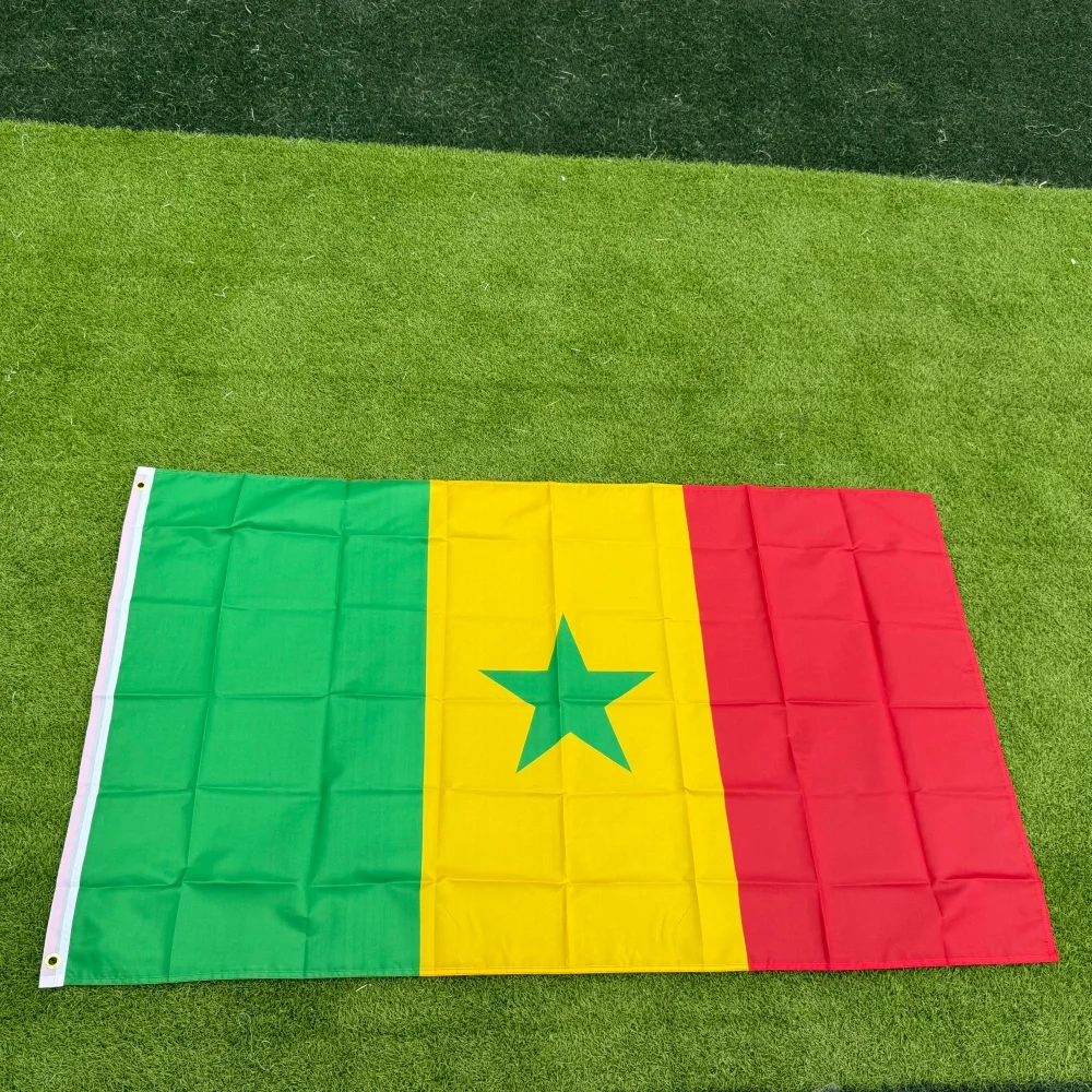 Senegal Flag 150x90cm 3x5 FT Senegalese National Flag Green Star Polyester Double Stitched Outdoor Indoor Decoration