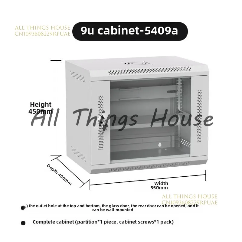 

U-образная настенная коробка слабого тока, шкаф AV/переключателя 12U, сетевая стойка толщиной 4U, настенный шкаф для мониторинга — прочный дизайн