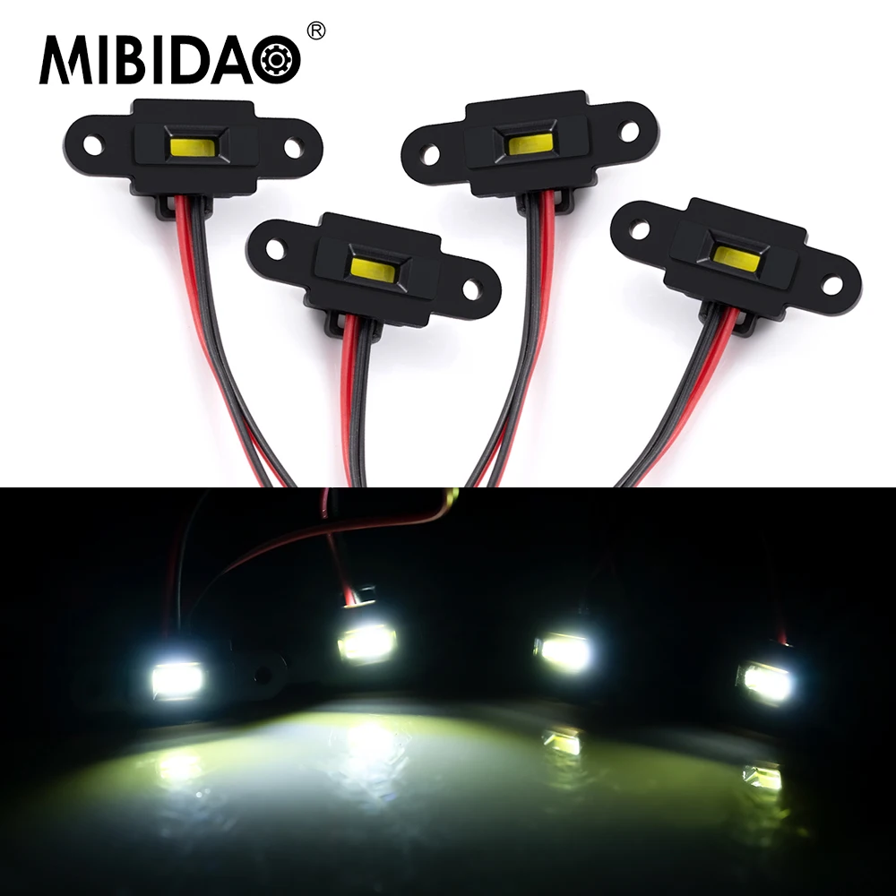 MIBIDAO Wheel Arch Eyebrow Light Lamp Chassis Light Group for Axial SCX10 III AXI03006 Wrangler 1/10 RC Crawler Car Model Parts