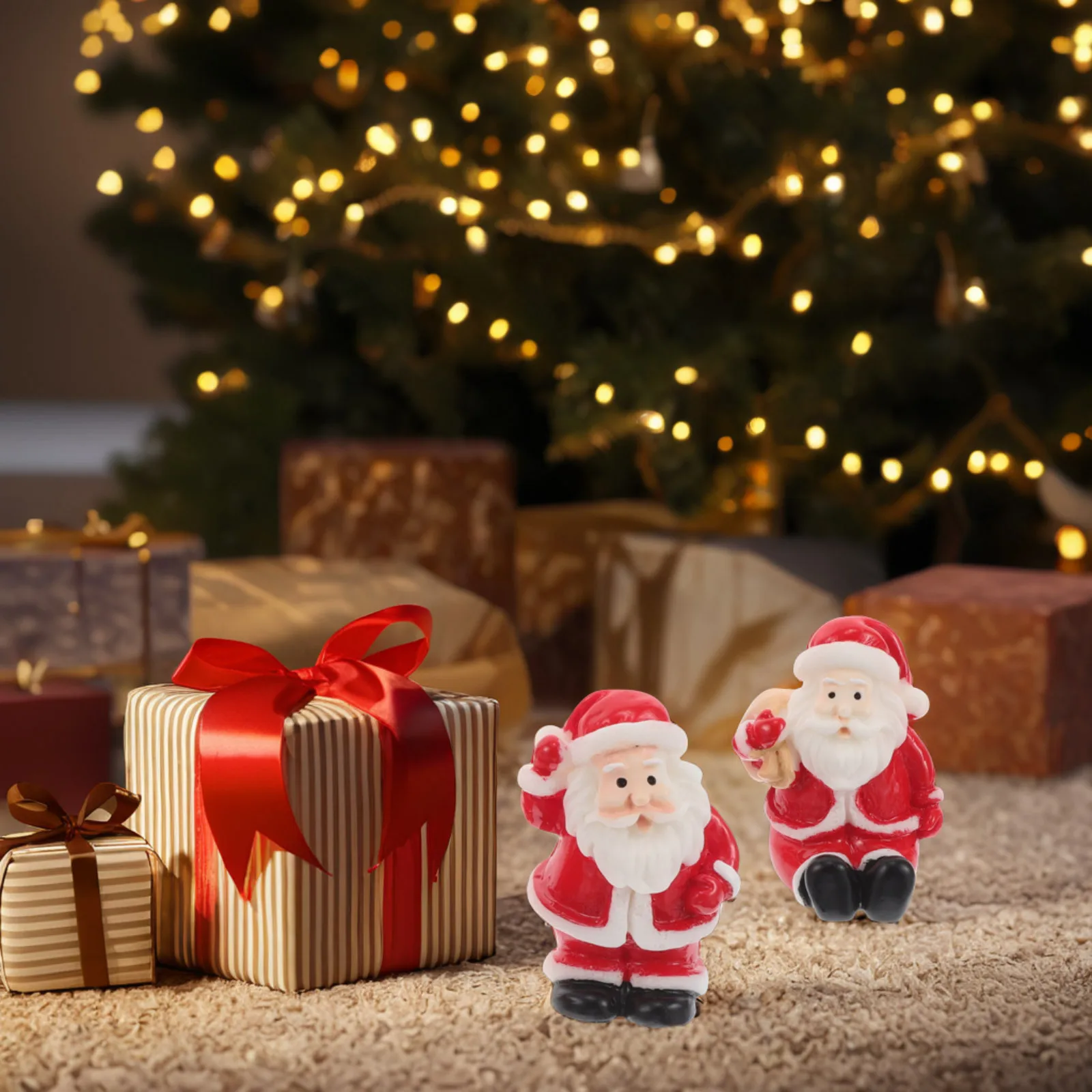 

20Pcs Christmas Resin Miniature Landscape Ornament Durable Micro Scene Decoration Bright Colors Tabletop Adornment for Home