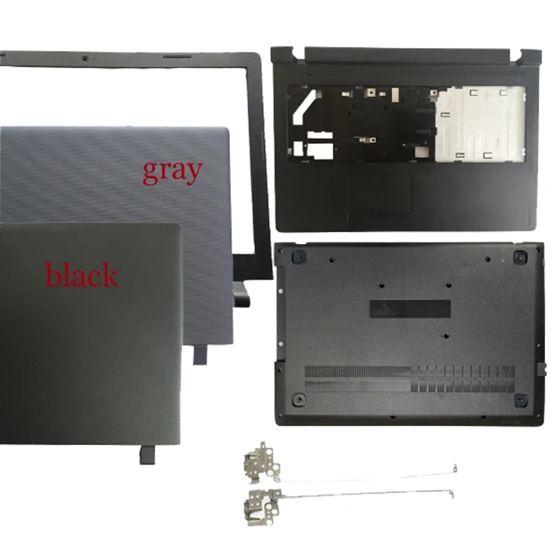 Tampa traseira LCD para Lenovo Ideapad, moldura frontal, superior, base inferior, dobradiças, caso, novo, B50-10, 100-15, 100-15IBY
