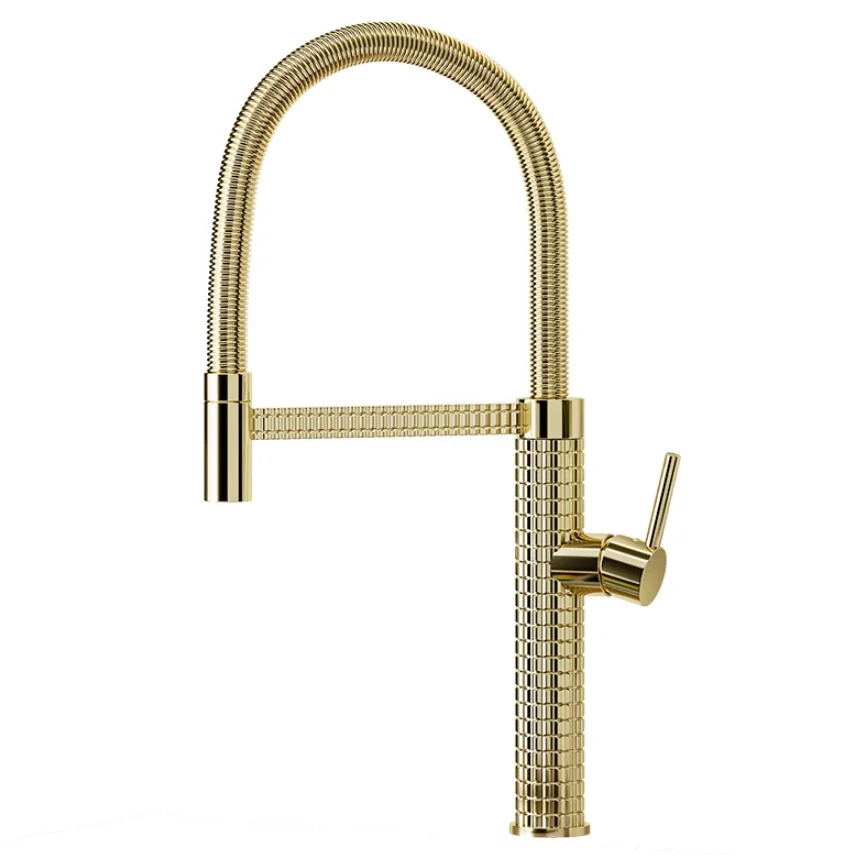 Spring faucet, household cold and hot water, brass, swivel, pull-out, extendable, vegetable washing basin, sink, washing pool
