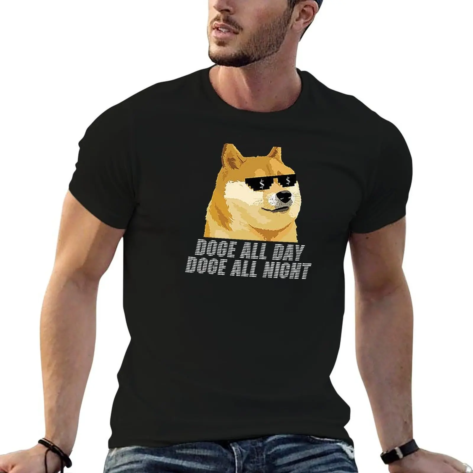 

Doge All Day Doge All Night T-Shirt man t shirt cotton man t shirt designer man t shirt graphic T-shirt