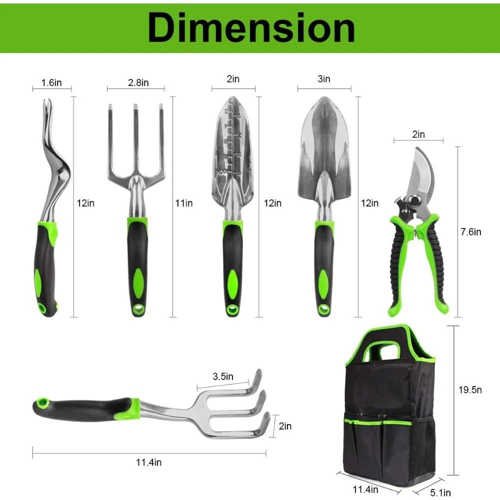 Gardening Tools, Gardening Tool Set 31 Pieces with Ergonomic Handle Included Durable Storage Bag Gardening Tools