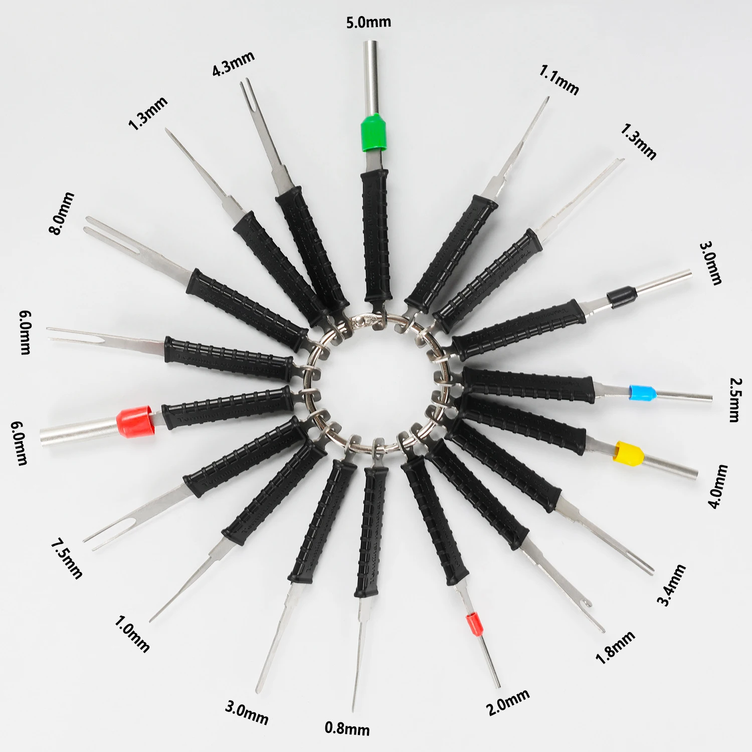 車の端子取り外しツールキット、ケース付き自動車配線ハーネスピン抽出ツールセット、修理用電気コネクタリリースツール
