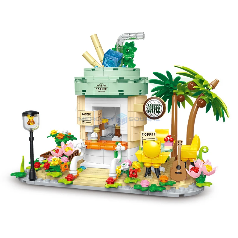 Briques de construction de maquettes de magasin de boissons Cool MOC D005-1, blocs de maison de magasin, idées de vue sur la rue de la ville, Kit cadeau de Collection de jouets DlY pour enfants