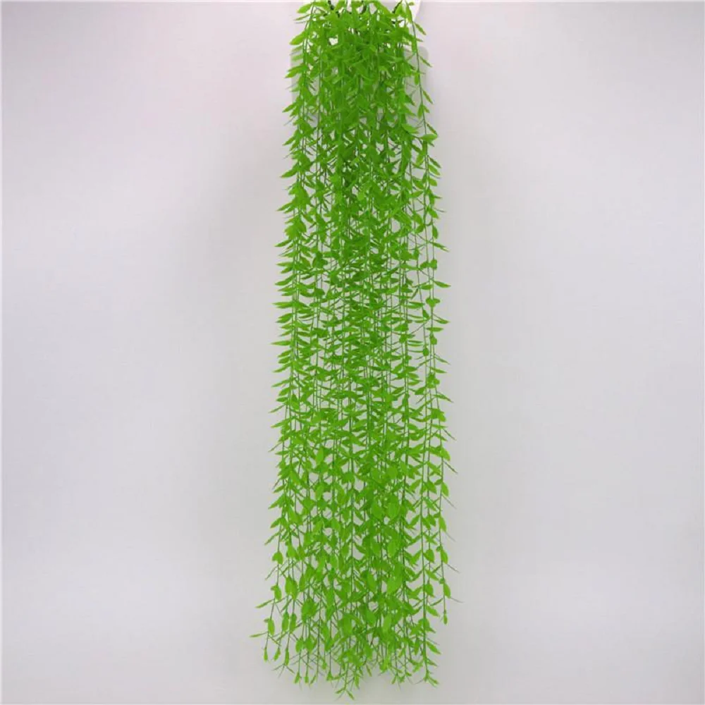 

Simulation Green Plant Wall Hanging Weeping Willow Wedding Home Indoor Greenery Decoration Accessories