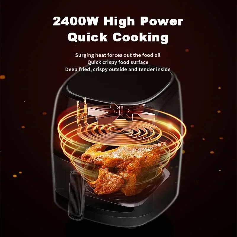 Large capacity air fryer 110v220v household multi-functional intelligent 8-liter visual