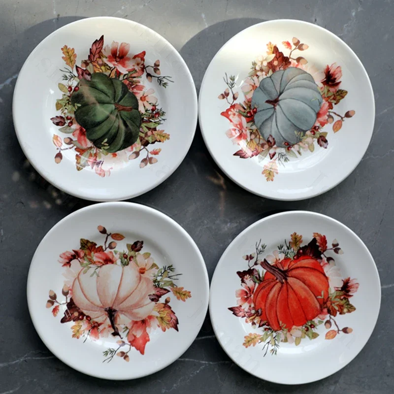 American Style Ceramic Dinner Plate Creative Pumpkin Series Dining Room Christmas Dinner Dishes Plate Western Food Steak Plates