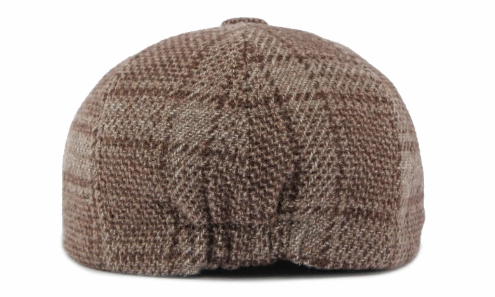 HT5160 Baskenmützen für Männer und Frauen, Künstler- und Maler-Wollmütze, Unisex Ivy Flachmütze, 2026 Neue Herbst-Winter Karierte Achteckige Baskenmütze – Detail 13