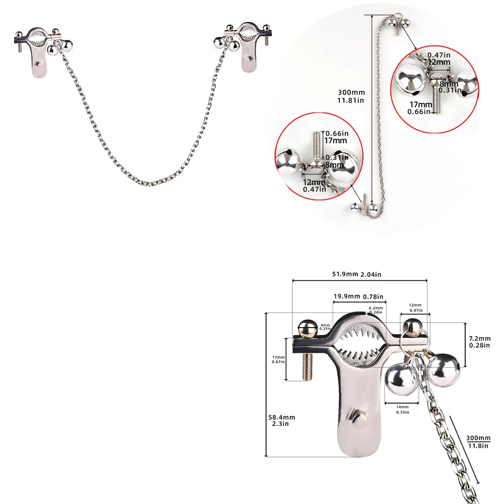 QKKQ BDSM-Pinzas para pezones con cadenas para adultos, anillos para el pecho, coqueteo, Bondage, accesorios eróticos, Juguetes sexuales femeninos