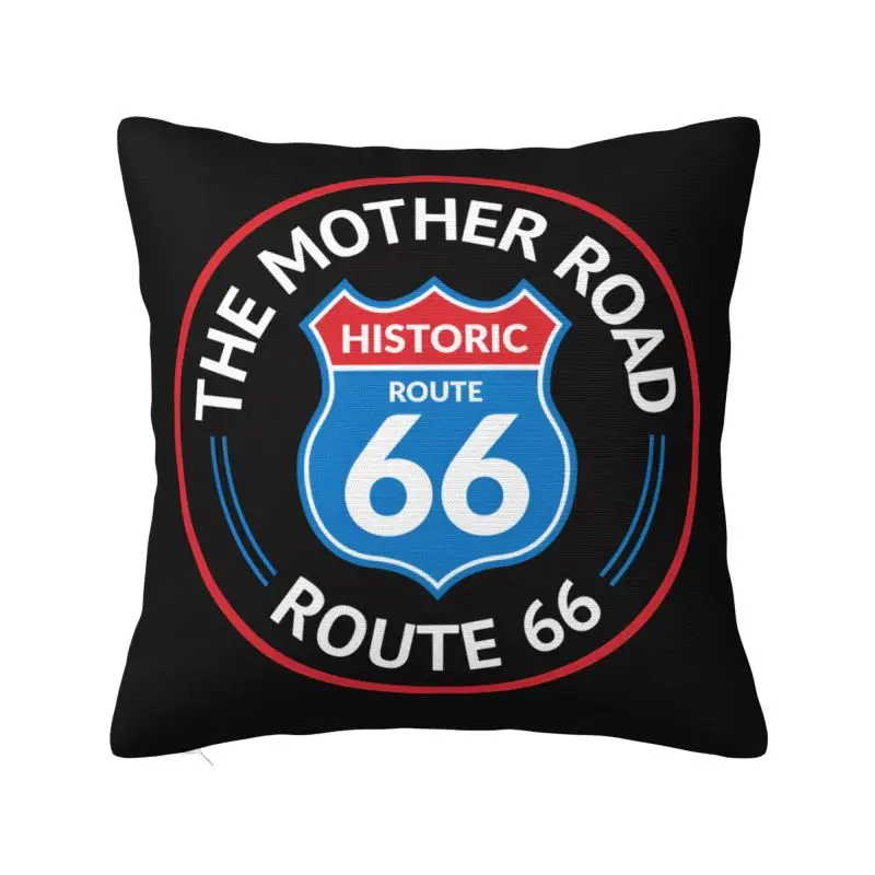 The Mother Road Toute 66 Throw Pillow Case 66*66cm Decor Home Cushion Cover Soft Polyester Pillowcase Double-sided Printing