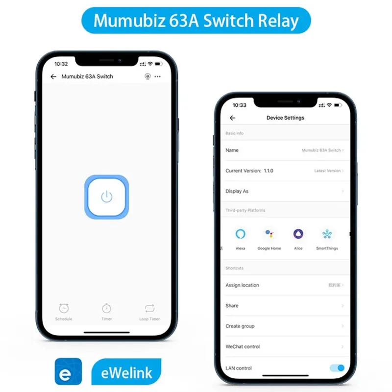 B50B-63A مفتاح ذكي مرحل Ewelink APP التحكم عن بعد الموقت Din السكك الحديدية 2P مفتاح ذكي يعمل مع أليكسا/جوجل/تحية #2