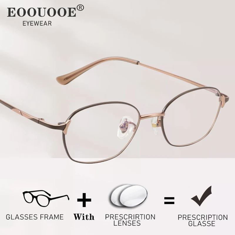 

New Design Women Eyewear With Prescription Lenses Optical Glasses Titanium Recipe Lenses Myopia Distance Progressive Eyeglasses