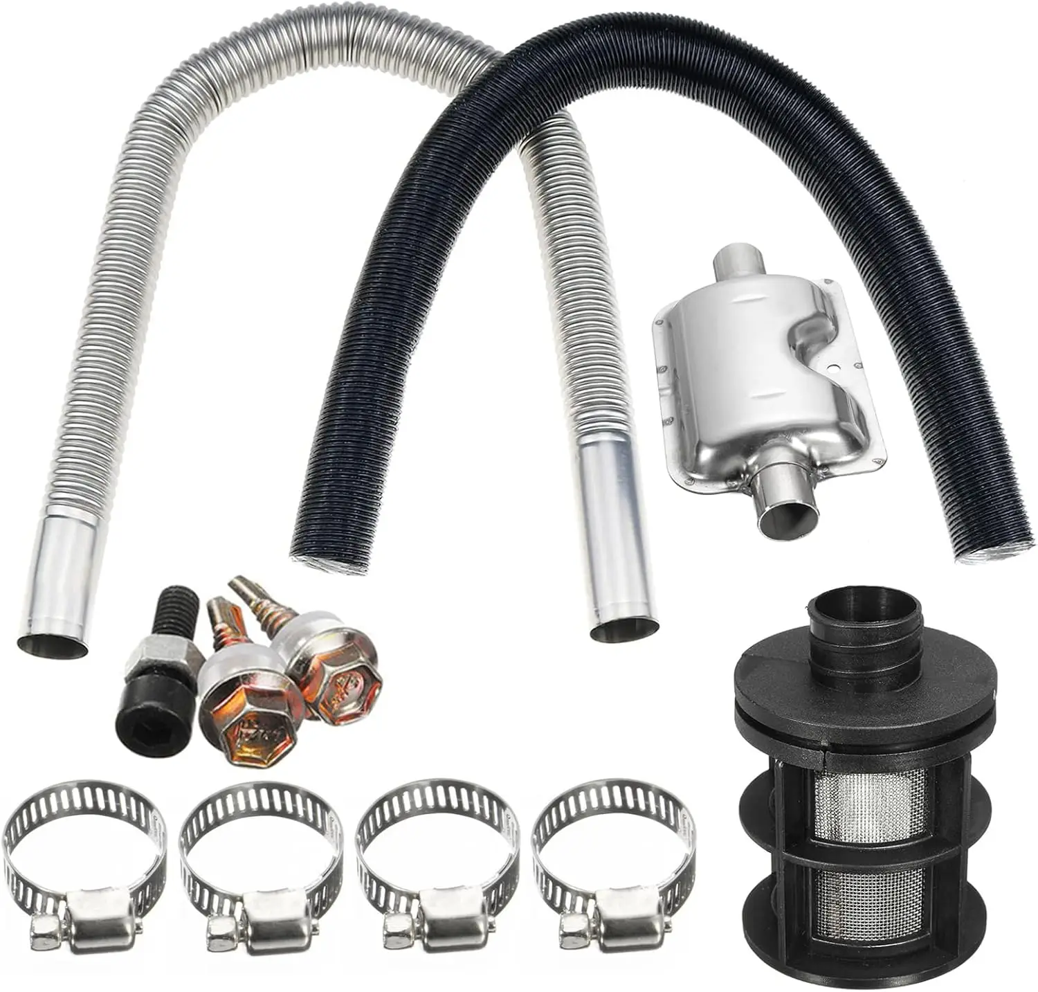 

Parking Heater Stainless Steel Intake & Exhaust Kit with Silencer and Clamp