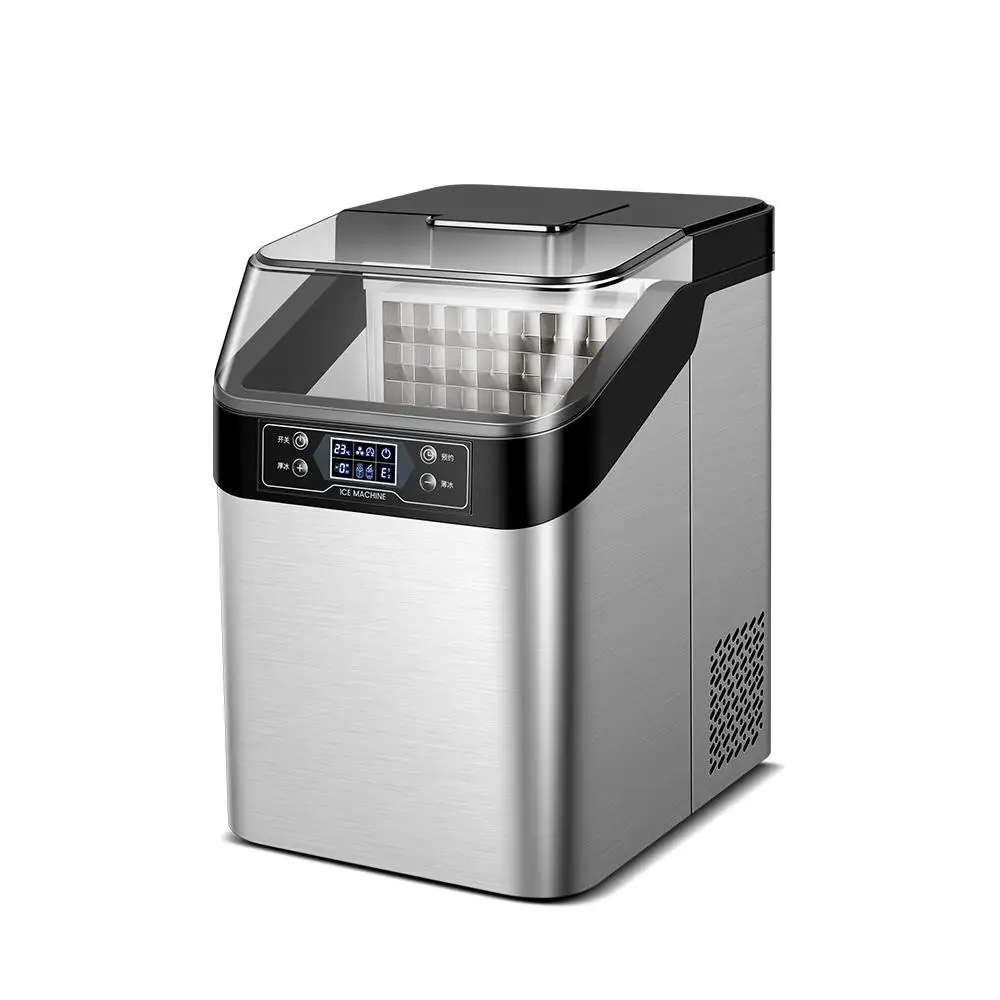 Use Cube Shape Household Electric Automatic Ice Maker Stainless Steel Housing High Capacity Mini Ice Block Making Machine